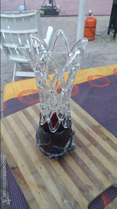 Antig&uuml;edades: BONITO JARR&Oacute;N DE CRISTAL. HECHO A MANO. - Foto 7