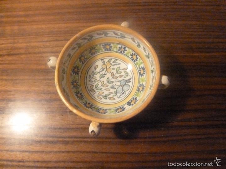 Antig&uuml;edades: cuenco de ceramica flores amarillo - Foto 5