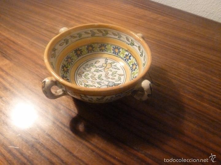 Antig&uuml;edades: cuenco de ceramica flores amarillo - Foto 6