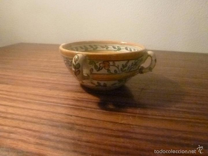 Antig&uuml;edades: cuenco de ceramica flores amarillo - Foto 8