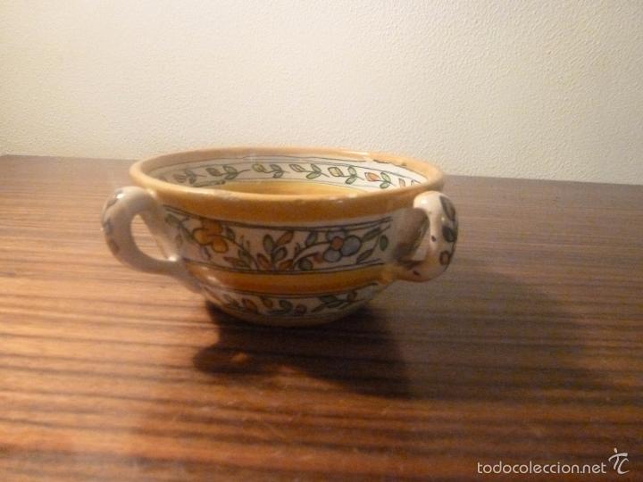 Antig&uuml;edades: cuenco de ceramica flores amarillo - Foto 9