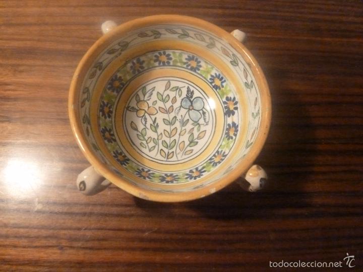 Antig&uuml;edades: cuenco de ceramica flores amarillo - Foto 10
