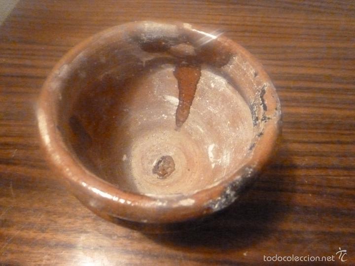 Antig&uuml;edades: almirez mortero de barro esmaltado - Foto 3