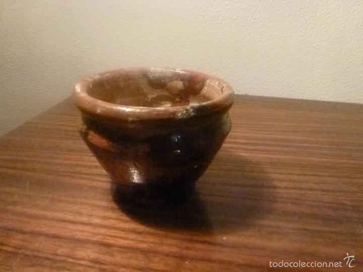 Antig&uuml;edades: almirez mortero de barro esmaltado - Foto 4