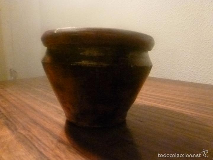 Antig&uuml;edades: almirez mortero de barro esmaltado - Foto 5