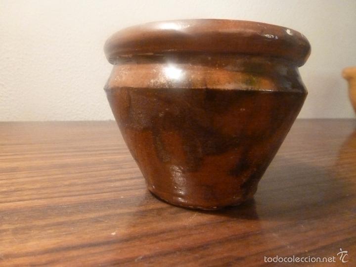 Antig&uuml;edades: almirez mortero de barro esmaltado - Foto 6