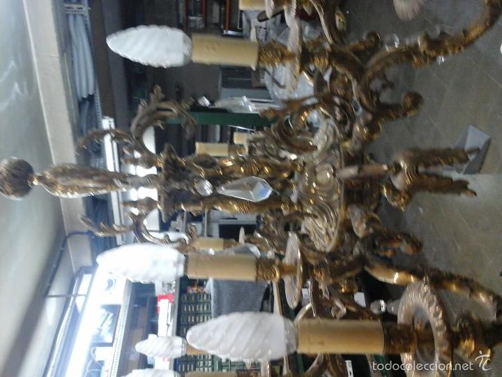 Antig&uuml;edades: Lampara de bronce macizo - Foto 5