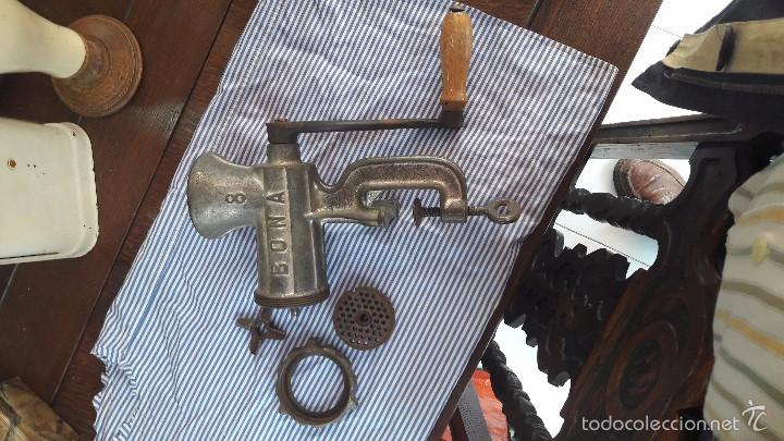 Antig&uuml;edades: picadora de carne manual - Foto 6