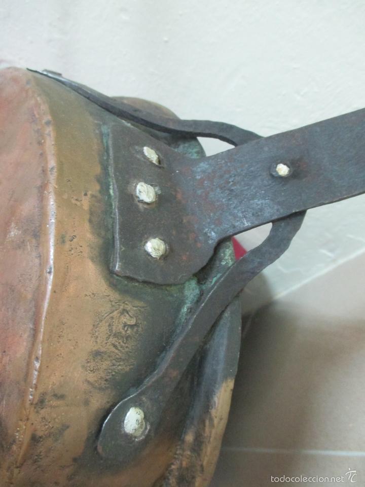 Antig&uuml;edades: SARTEN Y ESPUMADERA DE COBRE MANGO DE HIERRO. S. XIX. - Foto 8