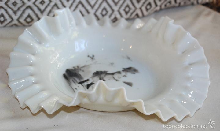 Antig&uuml;edades: MUY BONITO PLATO DE OPALINA PINTADO A MANO - Foto 6