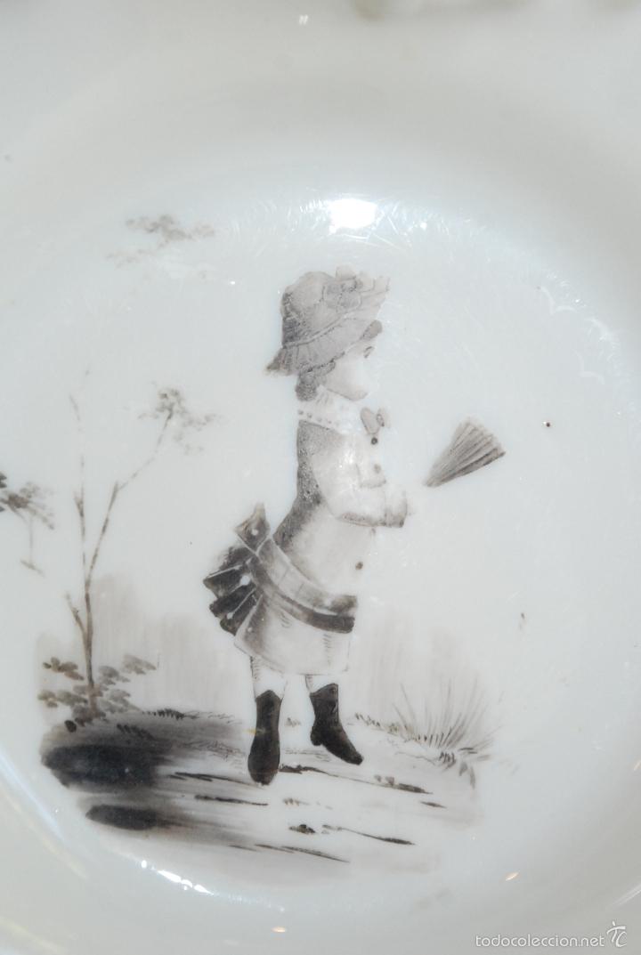 Antig&uuml;edades: MUY BONITO PLATO DE OPALINA PINTADO A MANO - Foto 9
