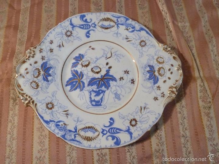 Antig&uuml;edades: PLATO DE PORCELANA Y ORO - Foto 1