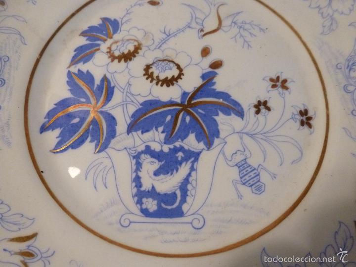 Antig&uuml;edades: PLATO DE PORCELANA Y ORO - Foto 8