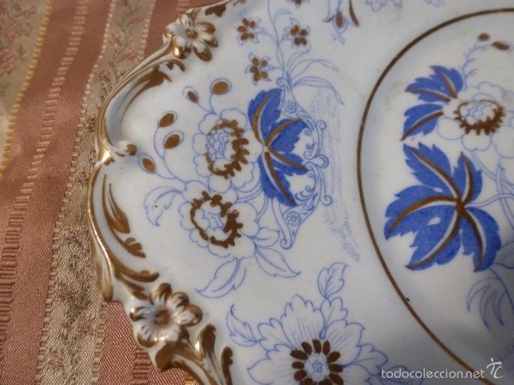 Antig&uuml;edades: PLATO DE PORCELANA Y ORO - Foto 9