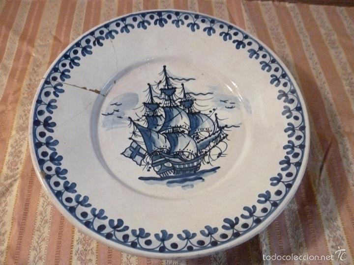 Antig&uuml;edades: PLATO DE CERAMICA BARCO - Foto 4