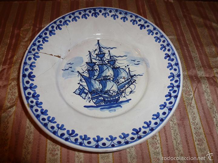 Antig&uuml;edades: PLATO DE CERAMICA BARCO - Foto 5