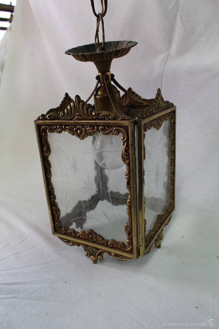 Antig&uuml;edades: lampara de techo en bronce - Foto 3