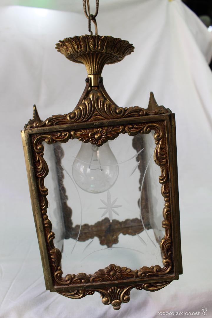 Antig&uuml;edades: lampara de techo en bronce - Foto 9
