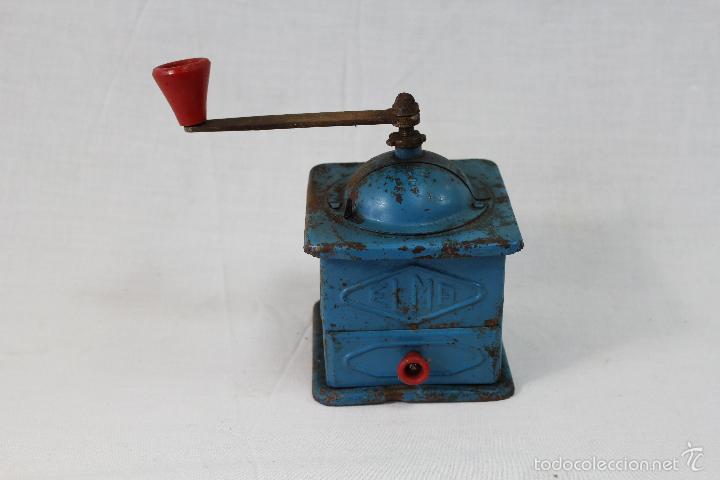 molinillo de cafe antiguo elma en metal
