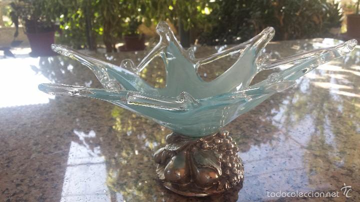 Antig&uuml;edades: antiguo centro de mesa en celeste, precioso - Foto 1