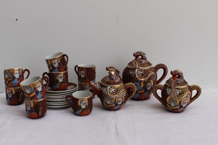 Antig&uuml;edades: JUEGO DE CAFE SATSUMA DE 9 SERVICIOS - Foto 1