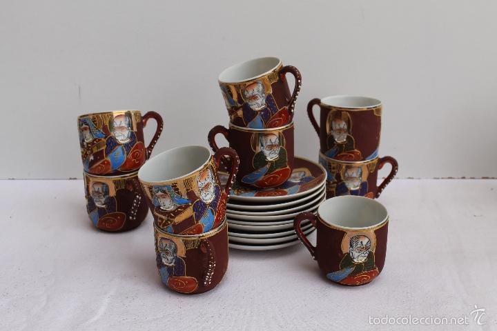 Antig&uuml;edades: JUEGO DE CAFE SATSUMA DE 9 SERVICIOS - Foto 2