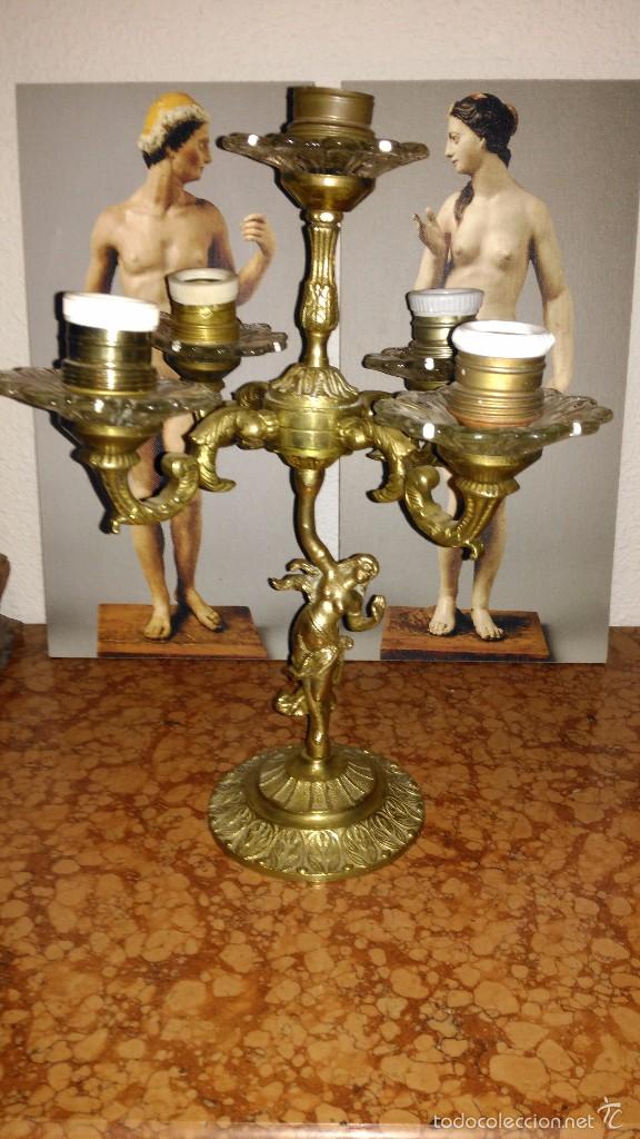 Antig&uuml;edades: Bonito candelabro electrificado - Foto 1