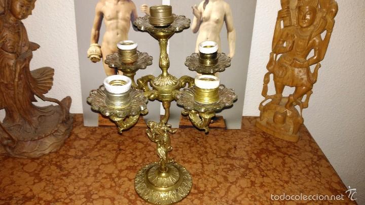 Antig&uuml;edades: Bonito candelabro electrificado - Foto 5
