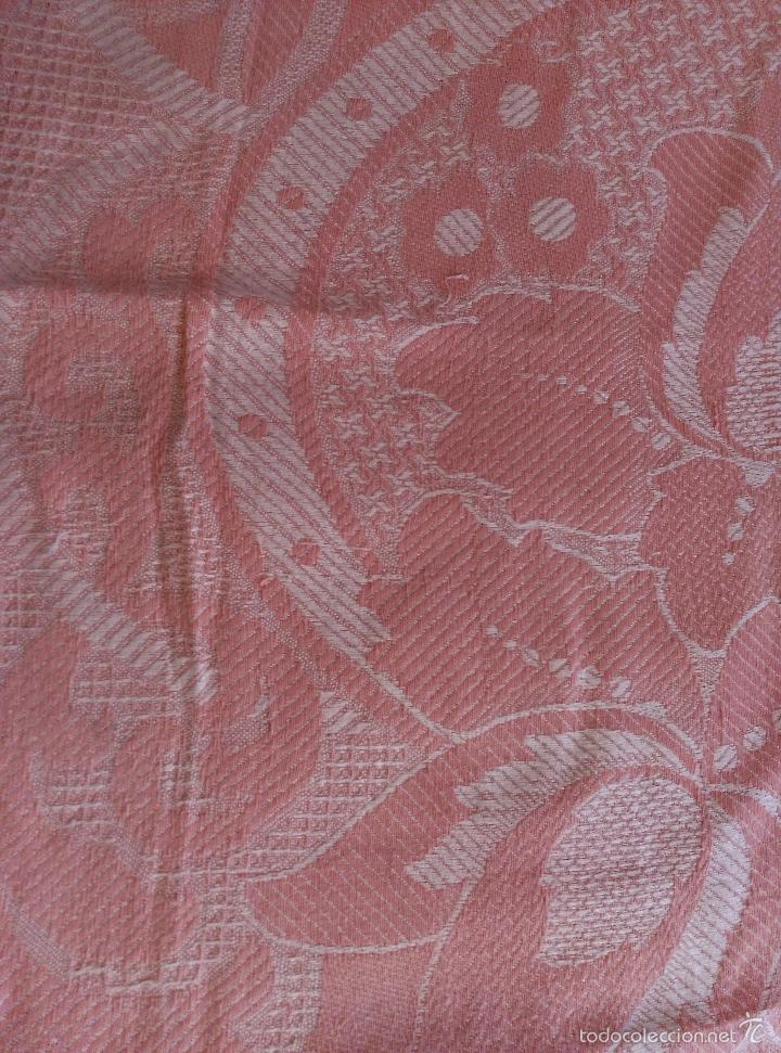 Antig&uuml;edades: Colcha antigua de algod&oacute;n rosa - Foto 2