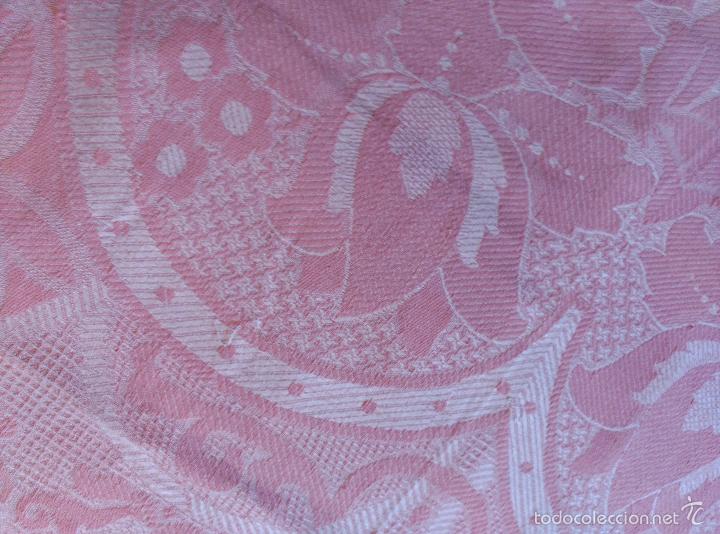 Antig&uuml;edades: Colcha antigua de algod&oacute;n rosa - Foto 8