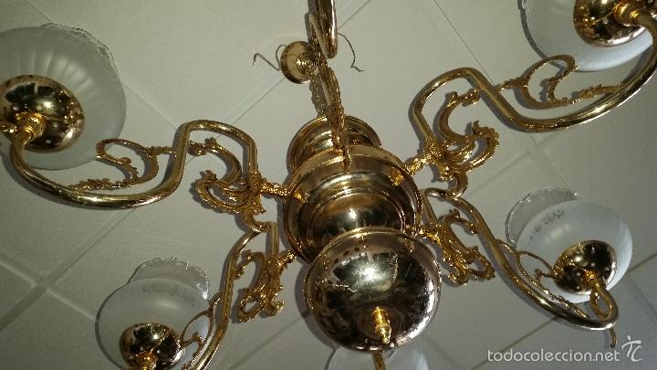 Antig&uuml;edades: LAMPARA EN BRONCE Y METAL ORO - Foto 5