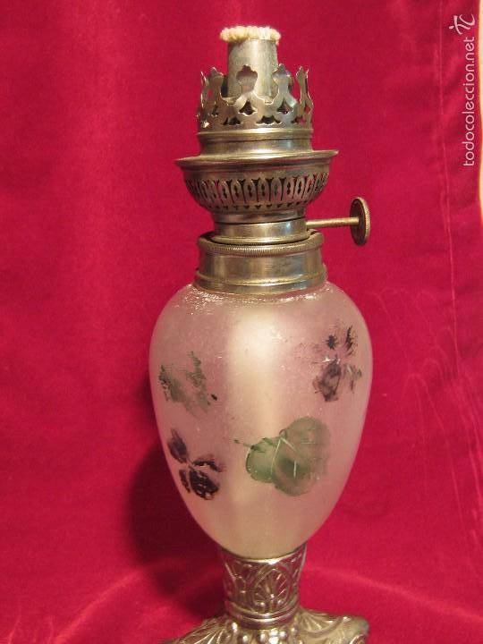 Antig&uuml;edades: quinqu&eacute; de calamina y cristal - Foto 1