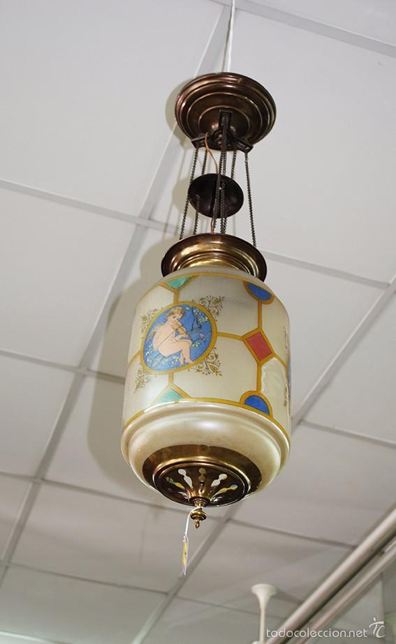 Antig&uuml;edades: FAROL ANTIGUO DE TECHO - Foto 2
