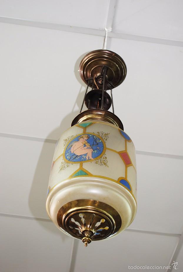 Antig&uuml;edades: FAROL ANTIGUO DE TECHO - Foto 3