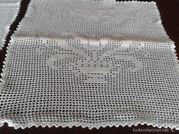 Antig&uuml;edades: LOTE DE 3 TAPETES DE CROCHET. - Foto 3
