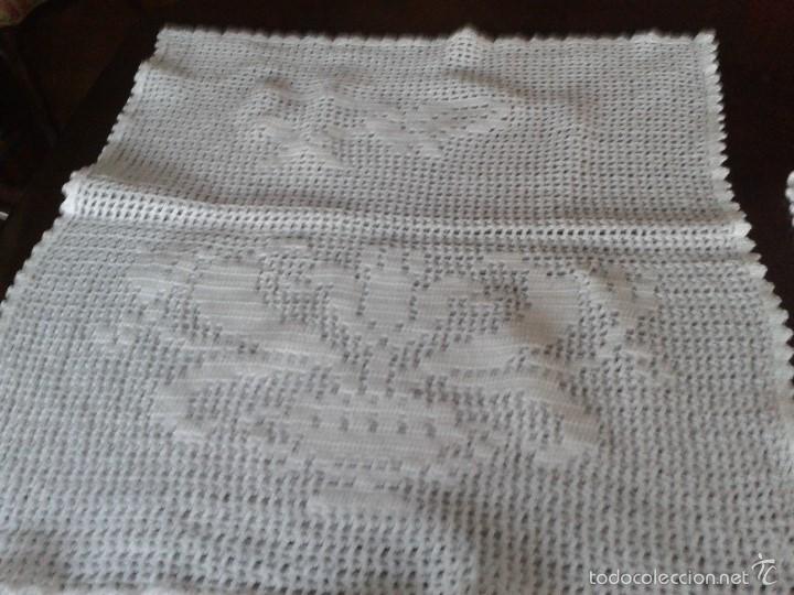 Antig&uuml;edades: LOTE DE 3 TAPETES DE CROCHET. - Foto 4