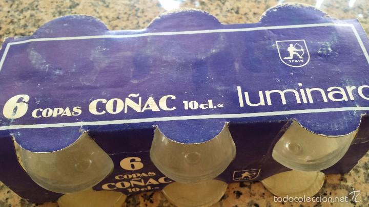 Antig&uuml;edades: antiguo juego de copas de co&ntilde;ac a estrenar luminar - Foto 2