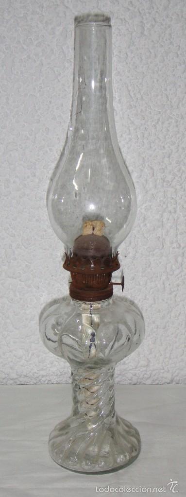 Antig&uuml;edades: Antiguo Quinqu&eacute; de Cristal.Completamente transparente. - Foto 1