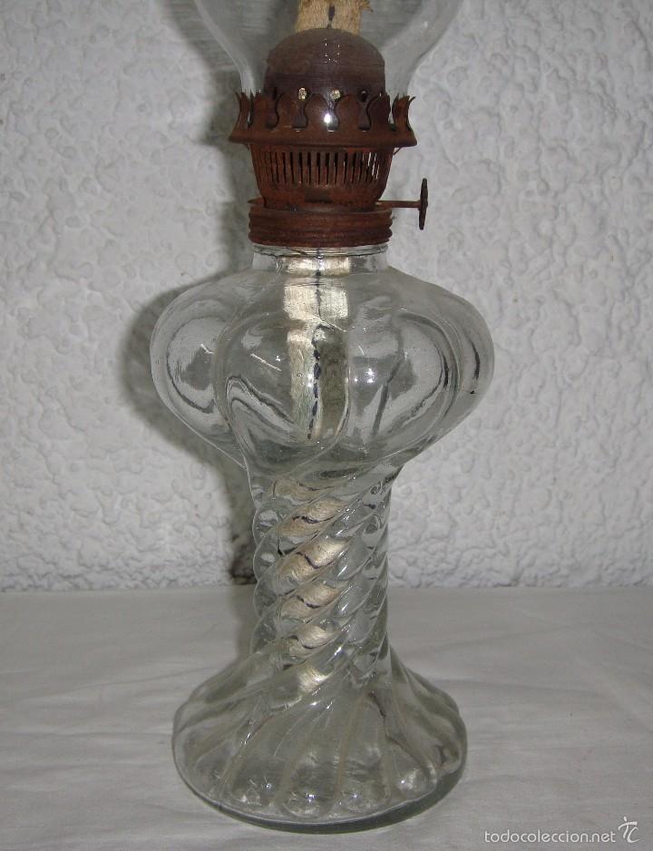 Antig&uuml;edades: Antiguo Quinqu&eacute; de Cristal.Completamente transparente. - Foto 3