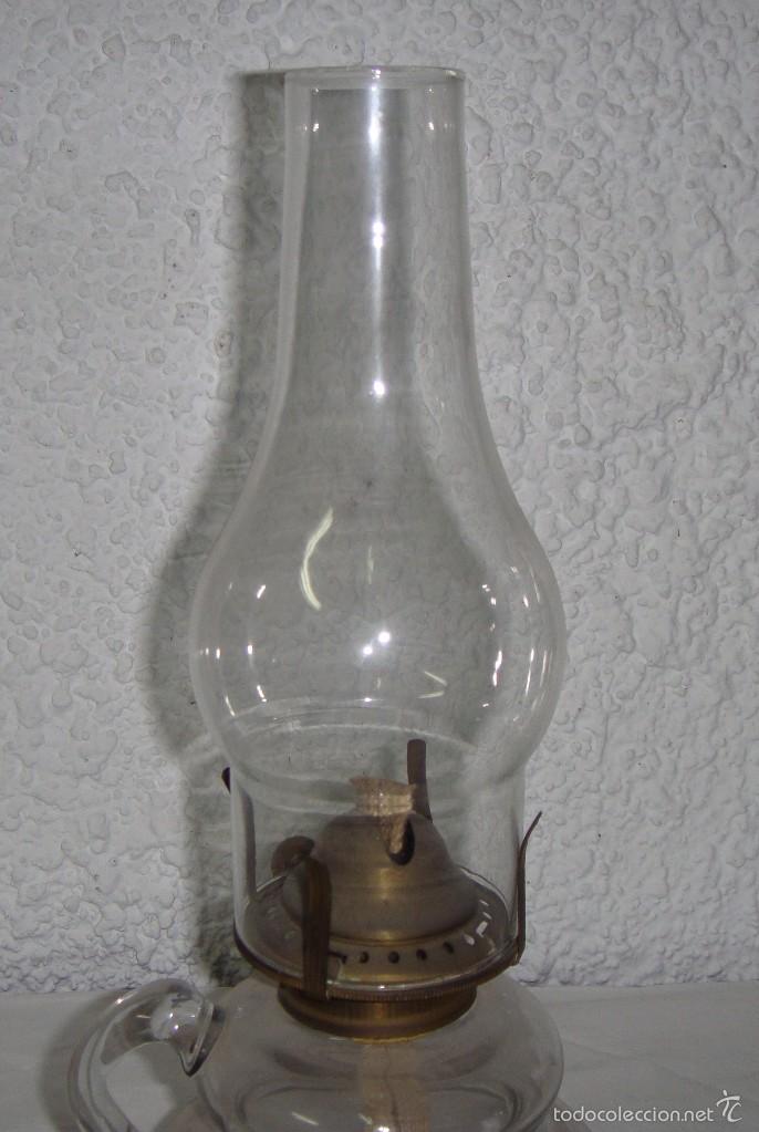 Antig&uuml;edades: Antiguo Quinqu&eacute; de Cristal.Completamente transparente. - Foto 3