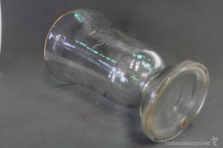 Antig&uuml;edades: jarron florero en cristal con ribete en oro - Foto 6