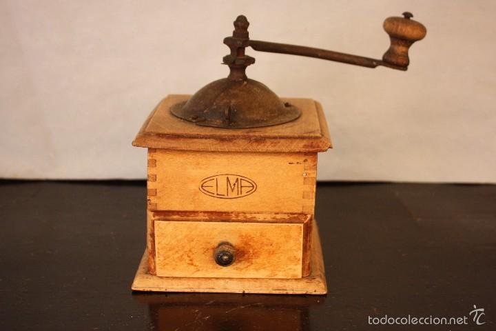 Antiquit&eacute;s: Molinillo de caf&eacute; de madera Elma