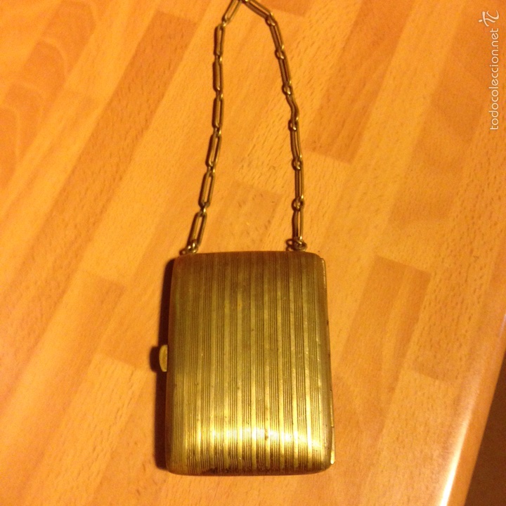 Antig&uuml;edades: Bolso polvera de laton art deco - Foto 1