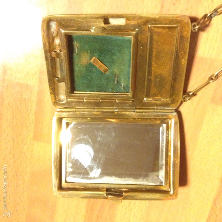 Antig&uuml;edades: Bolso polvera de laton art deco - Foto 3