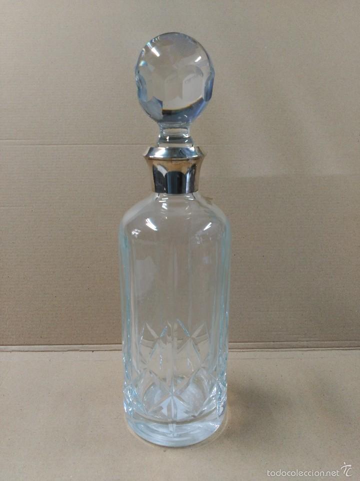 Antig&uuml;edades: Botella de cristal con boca de plata - Foto 2