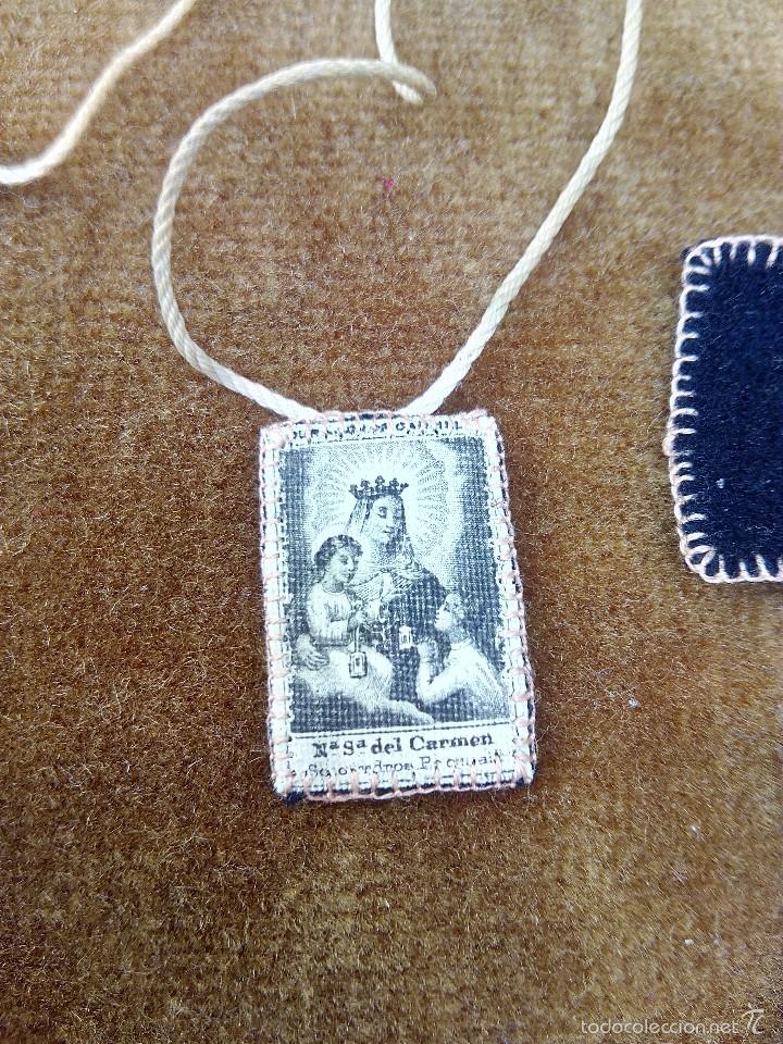 Antig&uuml;edades: Escapulario de Nuestra Se&ntilde;ora del Carmen - Foto 1