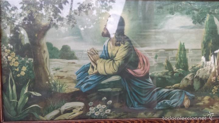 Antig&uuml;edades: antiguo cuadro con lamina religiosa - Foto 2