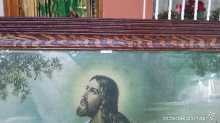 Antig&uuml;edades: antiguo cuadro con lamina religiosa - Foto 3