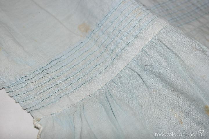 Antig&uuml;edades: Delantal de algod&oacute;n, azul cielo, con fest&oacute;n - Foto 5