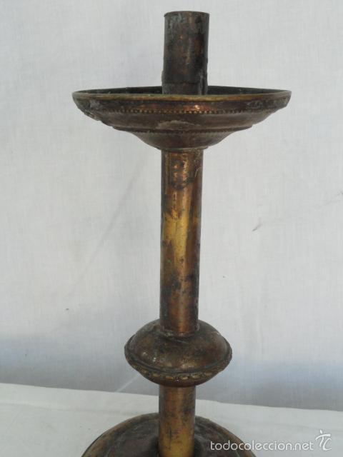 Antig&uuml;edades: CANDELABRO ANTIGUO DE LAT&Oacute;N. S.XIX. - Foto 3